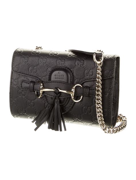 gucci emily guccissima mini crossbody black|gucci crossbody jewelry.